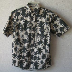 H & M L.O.G.G. Black Palm Tree Hawaiian Short Sleeve Size XS